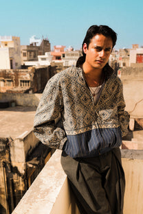 Bagru Kantha Handcrafted Track Jacket