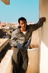 Bagru Kantha Handcrafted Track Jacket