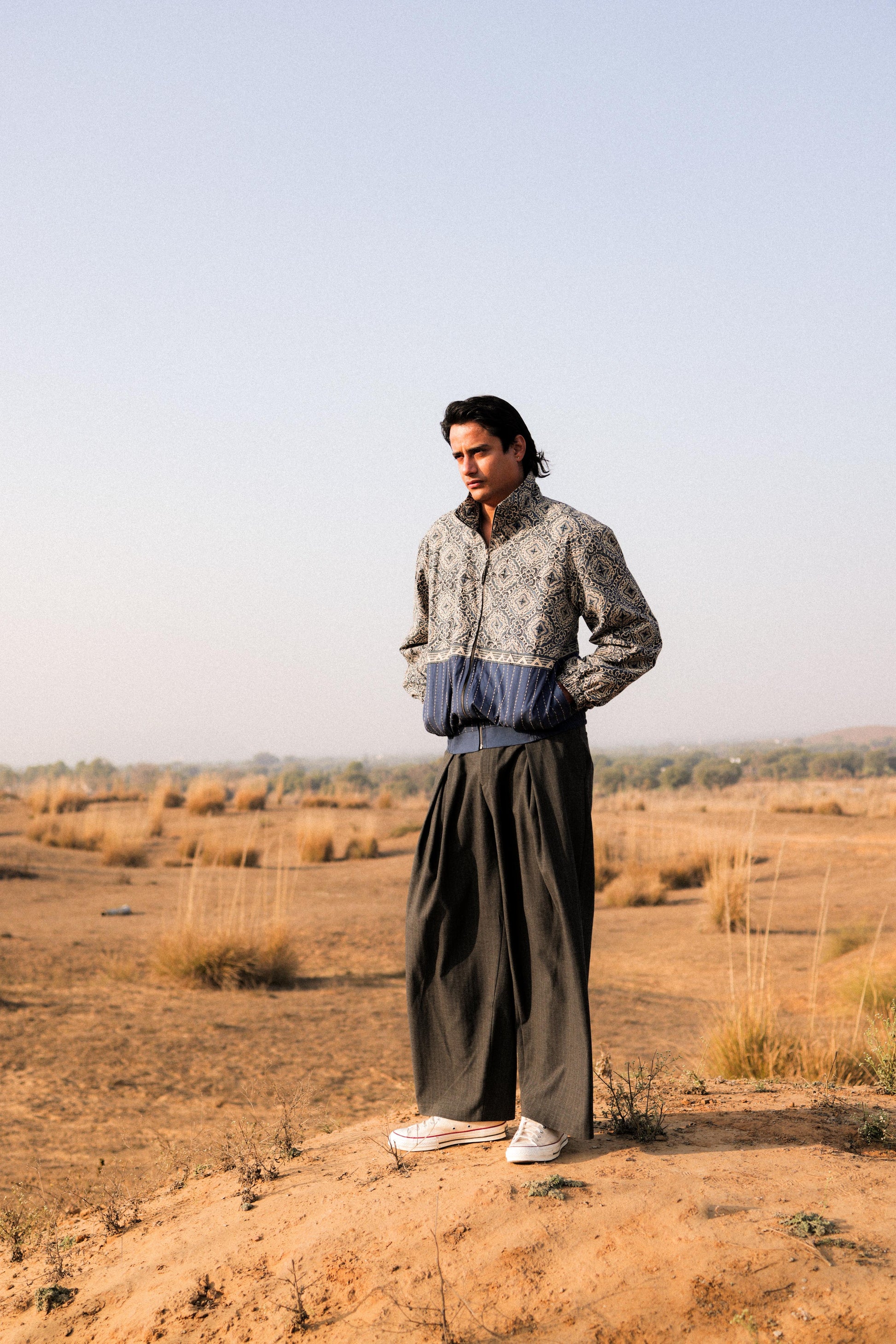 Bagru Kantha Handcrafted Track Jacket