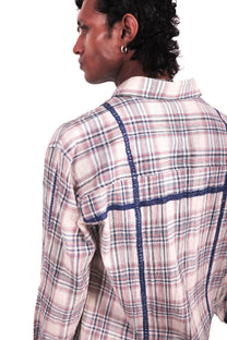 Cream Checks Embroidered Shirt