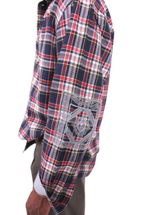 Blue Chowk Embroidered Checks Shirt
