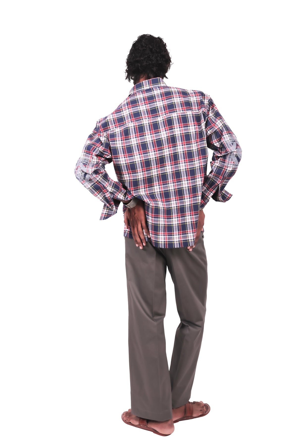 Blue Chowk Embroidered Checks Shirt