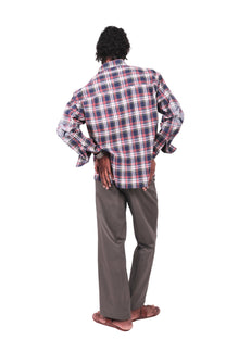 Blue Chowk Embroidered Checks Shirt