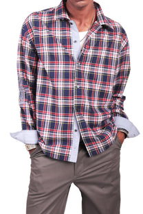 Blue Chowk Embroidered Checks Shirt
