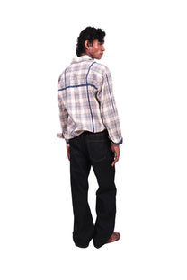 Cream Checks Embroidered Shirt