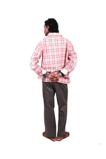 Pink Chowk Embroidered Checks Shirt